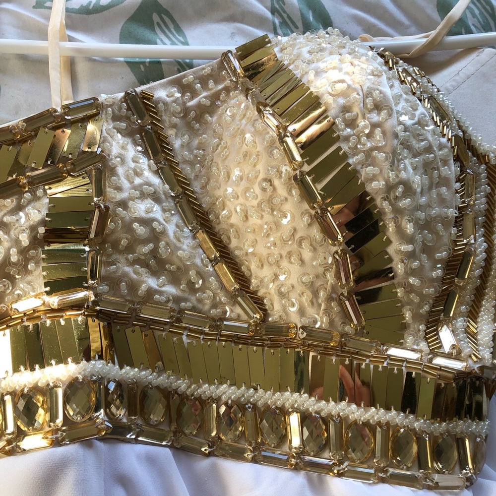 Beautiful gold and white prom dress - Picture 5 of 5